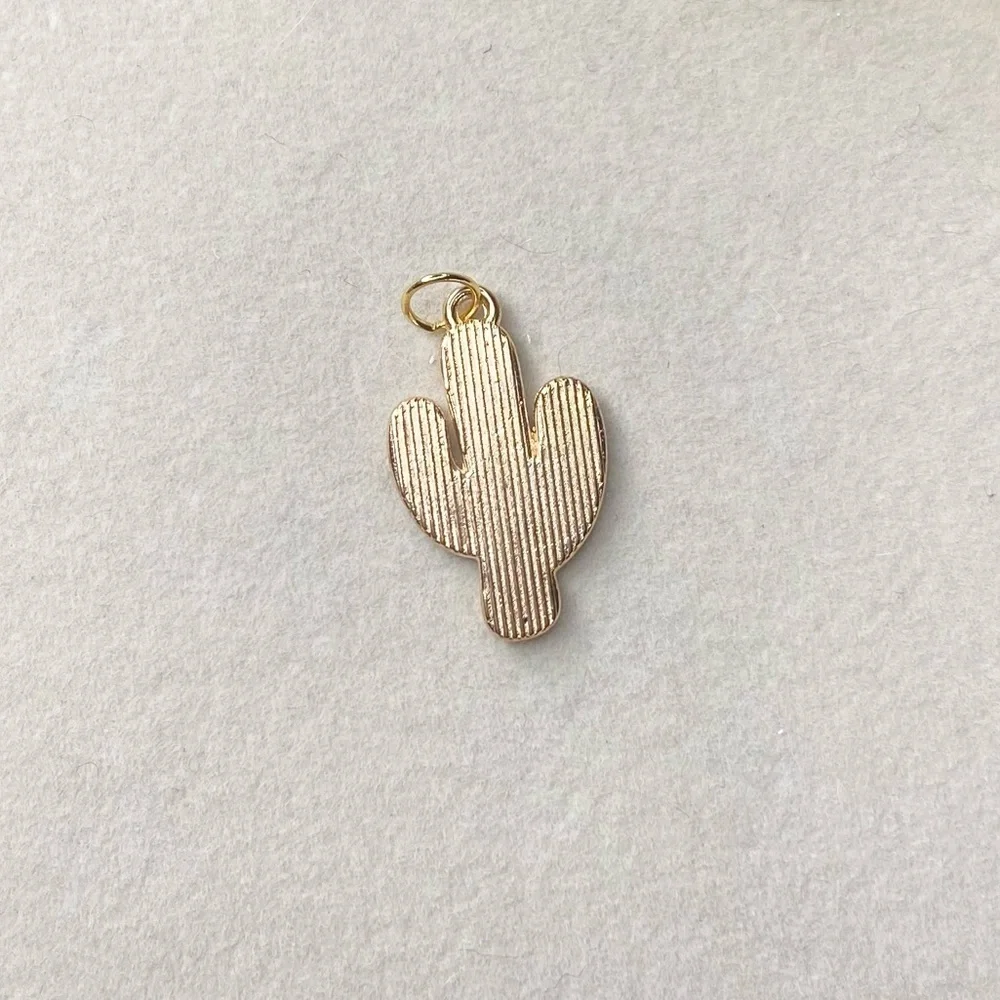 Golden Cactus Charm-white